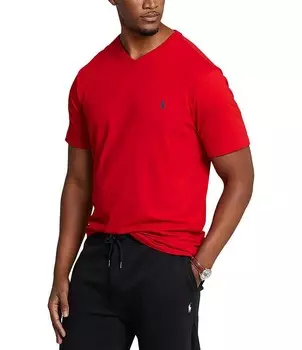 Polo Ralph Lauren Big & Tall классическая футболка из хлопкового джерси с короткими рукавами и v-образным вырезом, красный