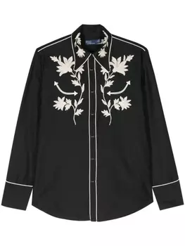 Polo Ralph Lauren блузка с цветочной вышивкой, синий