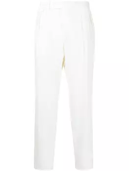 Polo Ralph Lauren брюки с завышенной талией и складками, белый
