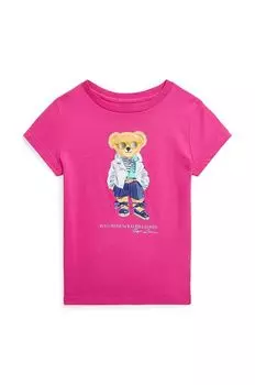 Polo Ralph Lauren Детская хлопковая футболка, розовый