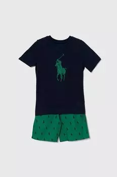 Polo Ralph Lauren Детская хлопковая пижама, зеленый