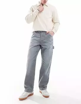 Polo Ralph Lauren dungaree railway stripe прямые джинсы плотницкого покроя светло-синего цвета