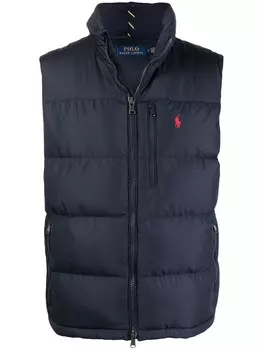 Polo Ralph Lauren дутый жилет Polo Pony с логотипом, синий