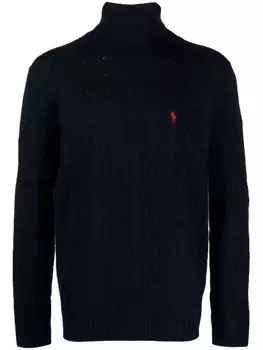 Polo Ralph Lauren джемпер фактурной вязки из смесовой шерсти, синий