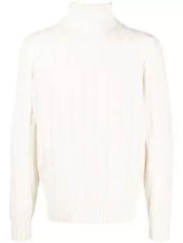 Polo Ralph Lauren джемпер фактурной вязки с высоким воротником, нейтральный цвет