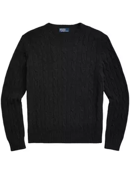 Polo Ralph Lauren джемпер фактурной вязки с круглым вырезом, черный
