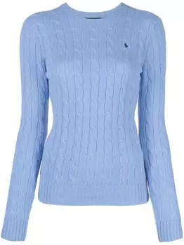 Polo Ralph Lauren джемпер фактурной вязки с логотипом Polo Pony, синий