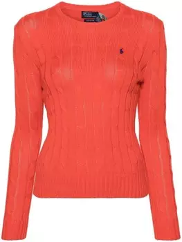 Polo Ralph Lauren джемпер фактурной вязки с вышитым логотипом, красный