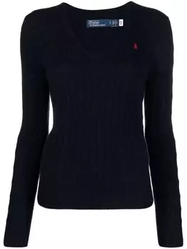 Polo Ralph Lauren джемпер фактурной вязки с логотипом Polo Pony, синий