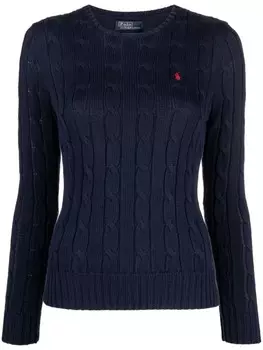 Polo Ralph Lauren джемпер фактурной вязки с логотипом Polo Pony, синий