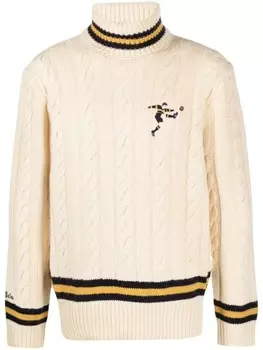 Polo Ralph Lauren джемпер из смесовой шерсти с вышитым логотипом, нейтральный цвет