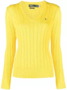 Polo Ralph Lauren джемпер Kimberly фактурной вязки, желтый