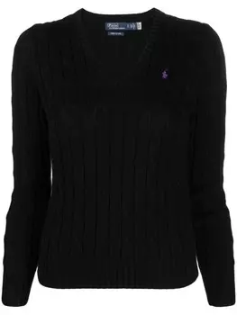 Polo Ralph Lauren джемпер Kimberly Polo Pony фактурной вязки, черный