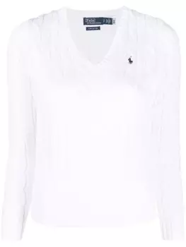 Polo Ralph Lauren джемпер Kimberly Polo Pony фактурной вязки, белый