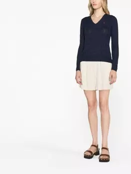 Polo Ralph Lauren джемпер Kimberly Polo Pony фактурной вязки, синий