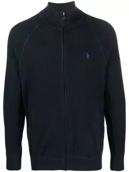 Polo Ralph Lauren джемпер на молнии с вышитым логотипом, синий