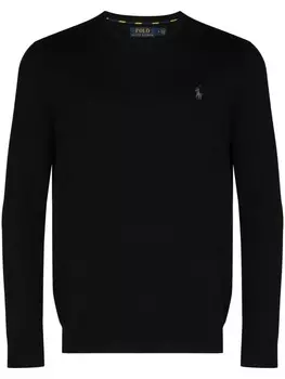 Polo Ralph Lauren джемпер с вышитым логотипом, черный