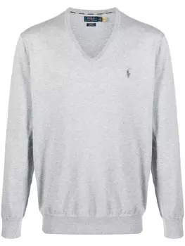 Polo Ralph Lauren джемпер с вышивкой, серый