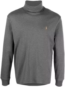 Polo Ralph Lauren джемпер с высоким воротником и вышитым логотипом, серый