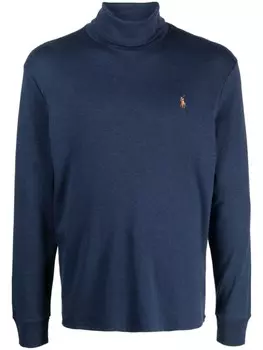 Polo Ralph Lauren джемпер с высоким воротником и вышитым логотипом, синий