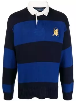 Polo Ralph Lauren джемпер в полоску с вышитым логотипом, синий