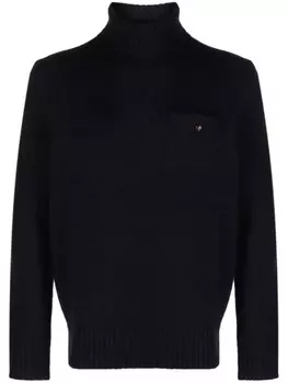 Polo Ralph Lauren джемпер в рубчик с высоким воротником, синий