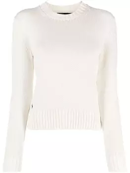 Polo Ralph Lauren джемпер в рубчик с круглым вырезом, белый