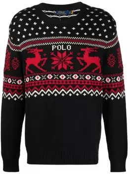 Polo Ralph Lauren джемпер вязки интарсия с узором, черный
