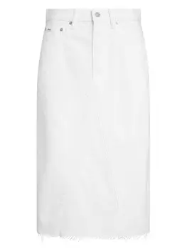 Polo Ralph Lauren джинсовая юбка миди, белый