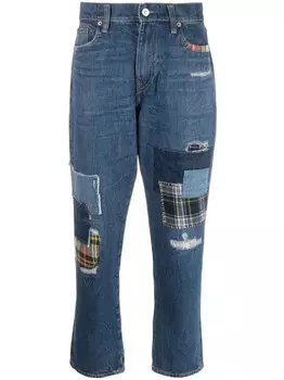 Polo Ralph Lauren джинсы бойфренды в технике пэчворк, синий