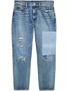 Polo Ralph Lauren джинсы в технике пэчворк с завышенной талией, синий