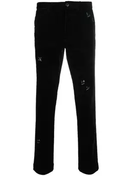 Polo Ralph Lauren embroidered-design straight trousers, черный