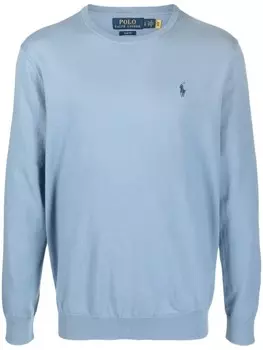 Polo Ralph Lauren embroidered logo sweater, синий