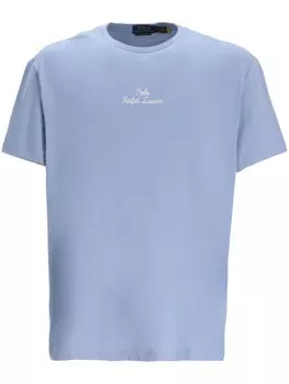 Polo Ralph Lauren футболка из хлопка с вышитым логотипом, синий