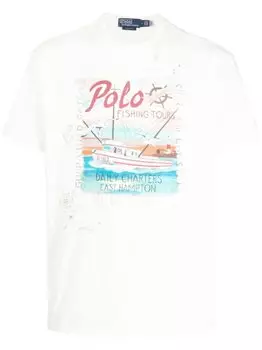 Polo Ralph Lauren футболка с графичным принтом, нейтральный цвет