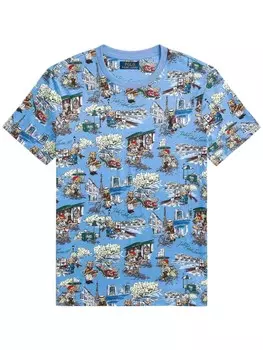 Polo Ralph Lauren футболка с графичным принтом, синий