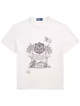 Polo Ralph Lauren футболка с графичным принтом, белый