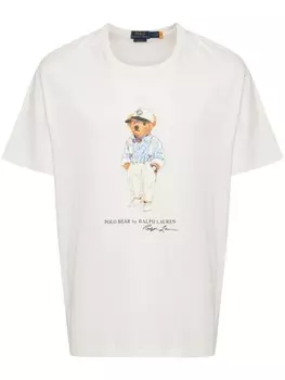 Polo Ralph Lauren футболка с принтом Polo Bear, нейтральный цвет