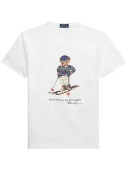 Polo Ralph Lauren футболка с принтом Teddy Bear, белый