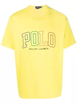 Polo Ralph Lauren футболка с вышитым логотипом, желтый