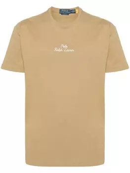 Polo Ralph Lauren футболка с вышитым логотипом, коричневый