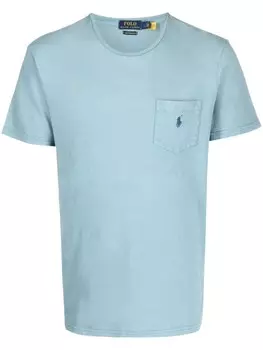 Polo Ralph Lauren футболка с вышитым логотипом, синий