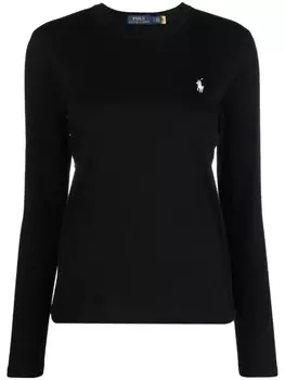 Polo Ralph Lauren футболка с вышитым логотипом, черный