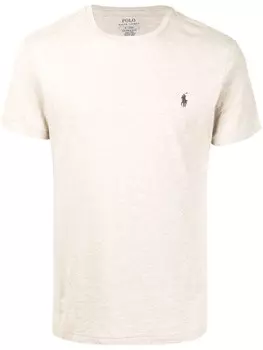 Polo Ralph Lauren футболка с вышивкой, нейтральный цвет