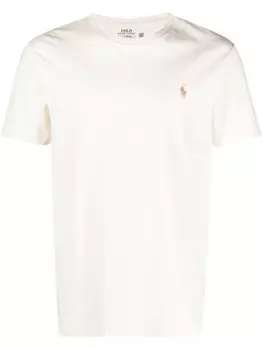 Polo Ralph Lauren футболка с вышивкой Polo Pony, нейтральный цвет