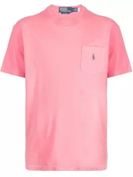 Polo Ralph Lauren футболка с вышивкой, розовый