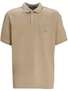 Polo Ralph Lauren хлопковая рубашка-поло с вышитым логотипом, нейтральный цвет