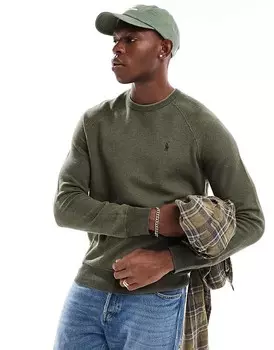 Polo Ralph Lauren – хлопковый вязаный свитер оливково-зеленого цвета с логотипом