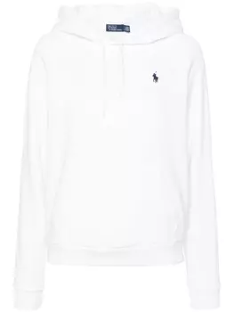Polo Ralph Lauren худи из джерси с вышитым логотипом, белый