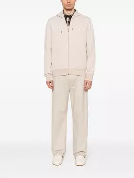 Polo Ralph Lauren худи на молнии с логотипом Polo Pony, нейтральный цвет
